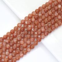 Genuine Golden Sunstone Round Smooth Beads, Sku#U1813