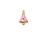 Natural Pink Shell Fan Shape Charm, 15x10mm, Sku#Z264