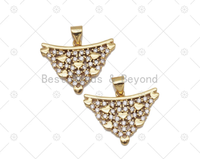 CZ Heart On Triangle Shape Charm,   Sku#LK559