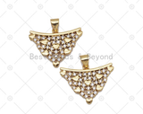 CZ Heart On Triangle Shape Charm,   Sku#LK559