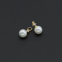 Clear CZ White Mother of Pearl Charm, Sku#ZX166