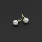 Clear CZ White Mother of Pearl Charm, Sku#ZX166