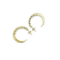 Clear Teardrop CZ Double Line Hoop Earrings, Sku#LX258