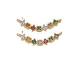 Colorful CZ Square Diamond String Connector Charm, Sku#LK752