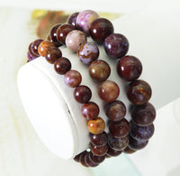 Natural Red Ocean Jasper Stretchy Bracelet, Sku#EF147