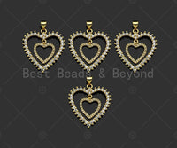 Gold Filled CZ Micro Pave Double Heart Shape Pendant, 18K Gold Filled Charm, Necklace Bracelet Charm Pendant,25x27mm,Sku#LD95