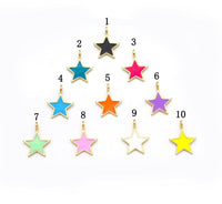 Colorful Enamel Star Charm, Sku#F1518