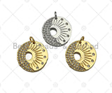 CZ Micro Pave Radical Light Cresent Moon Charm, sku#L374