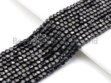 High Quality Black Spinel Cube Beads, 4mm Black Spinel Facted Cube Beads, 16" Full strand, sku#U780