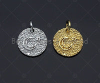 Cresent Moon Star Coin charm, sku#L297