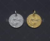 Cresent Moon Star Coin charm, sku#L297