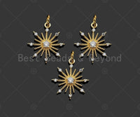 CZ Micro Pave North Star Flower Shape Pendant/Charm, 14K Gold Filled Star Charm, Necklace Bracelet Charm Pendant,15x17mm,Sku#LX02