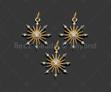 CZ Micro Pave North Star Flower Shape Pendant/Charm, 14K Gold Filled Star Charm, Necklace Bracelet Charm Pendant,15x17mm,Sku#LX02