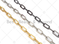8x18mm Micro Pave Thick Paper Clip Chain by Meter, 18k Gold Pave Paper Clip Chain by Meter, Gold CZ Pave Chain, Statement Chain, Sku#M380