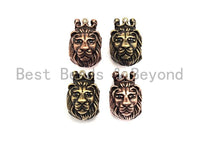 Antique Color Lion King Head Bead, Men's Bracelet Beads, Large Hole Beads, 9x14x13mm,1pc,sku#Y202