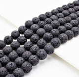 Wholesale Black Lava Round Beads, 4mm/6mm/8mm/10mm/12mm/14mm