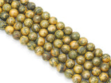 Genuine High Quality Sulphur Stone Round Smooth Beads, 6mm/8mm/10mm, Sku#U1462