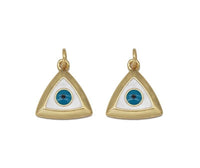 Gold CZ Evil Eye Triangle Shape Charm, Sku#LK721