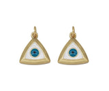 Gold CZ Evil Eye Triangle Shape Charm, Sku#LK721