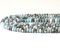 Genuine Larimar Rondelle Smooth Beads, 4x6mm/5x8mm, Sku#U149