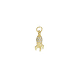 Gold CZ Rocket Charm, Sku#Y872