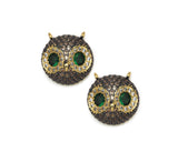 CZ Owl Charm, Sku#LK582