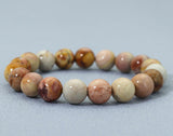 Natural African Agate Round Smooth Stretchy Bracelet, Sku#EF135