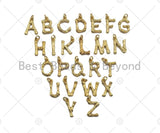 Gold Bamboo Initial Charm, Alphabet Name Letter Charm,sku#L277