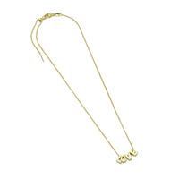 Adjustable Dainty Gold Link Chain Love Pendant Necklace, Sku#EF498