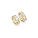 Thick Closed Band Gold Clear Oval CZ Filigree Ring, Sku#LX261