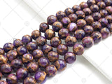 Gold Clinquant Beads, 4mm/6mm/ 8mm/10mm/12mm, Cloisonne Purple Color, 15.5" Full Strand Wholesale Gemstones,sku#U953