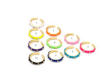 Enamel gold stud Stackable Ring, X264