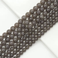 Gray Jade Round Smooth Beads, Sku#U1824