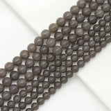 Gray Jade Round Smooth Beads, Sku#U1824