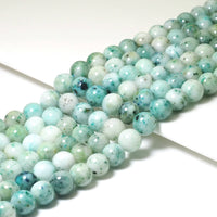 Genuine Green Chrysocolla Round Smooth Beads, 6mm/8mm/10mm, Sku#U1581