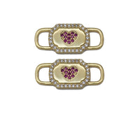 Gold Heart On Lock Shape Connector, Sku#Y751