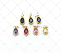 Colorful CZ Micro Pave Teardrop Shape Pendant,18K Gold Filled Teardop Charm, Necklace Bracelet Charm,,Sku#LK523