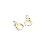 Gold Round CZ with small knot Hoop Earrings, Sku#Y793