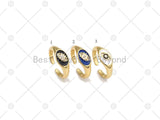 CZ Evil Eye on Enamel Oval Shape Adjustable Ring, Sku#Y543