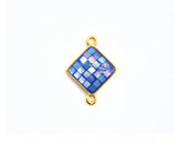 Natural Cobalt Shell Rhombus Shape Charm, 18x14mm, Sku#Z284