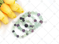 Natural Purple Green Fluorite Stretchy Bracelet