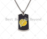 LA Lakers Dog Tag Pendant Chain Necklace, sku#L343