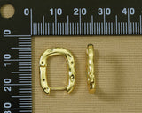 Gold Rectangle Huggie Earrings, Sku#J335