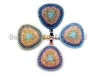 CZ Turquoise Cobalt Gold Micro Pave Trillian Pendant/Charm, sku#L49