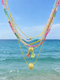 Heart, Flower, Orange Red CZ, Multicolor Gem Spacer charm, Spacer beads , Sku#Y1096