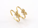 CZ Micro Pave Butterfly Bracelet, 18K Gold Filled Nail Bangel, CZ Butterfly Bangel,56x56 mm,Sku#LD143