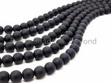 Quality Matte/Shiny Black Onyx Round Smooth Beads, sku#Q3