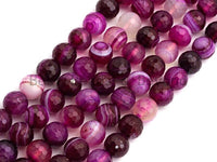 High Quality Faceted Purple Banded Agate beads, 6mm/8mm/10mm/12mm Violet Agate Gemstone beads, Natural Agate Beads,15.5inch strand, SKU#U451