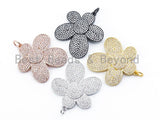 CZ Micro Pave Flower Pendant/Charm, Cubic Zirconia Pendant, 32x32mm, 36x36mm, sku#F123