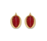 Gold CZ Enamel Watermelon Fruit Charm, Sku#LK730